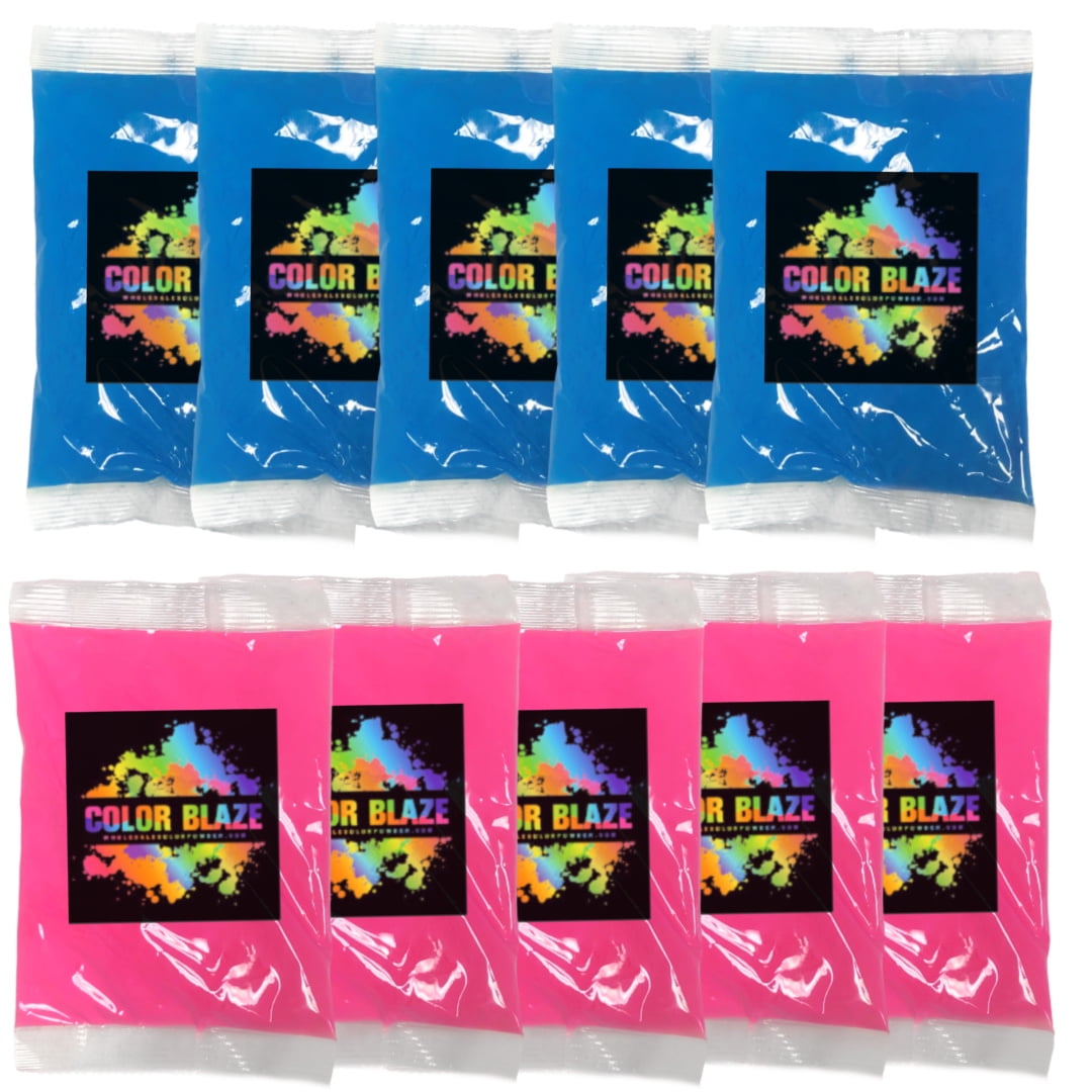 Gender Reveal Color Powder Packets 5 blue/5 Pink 