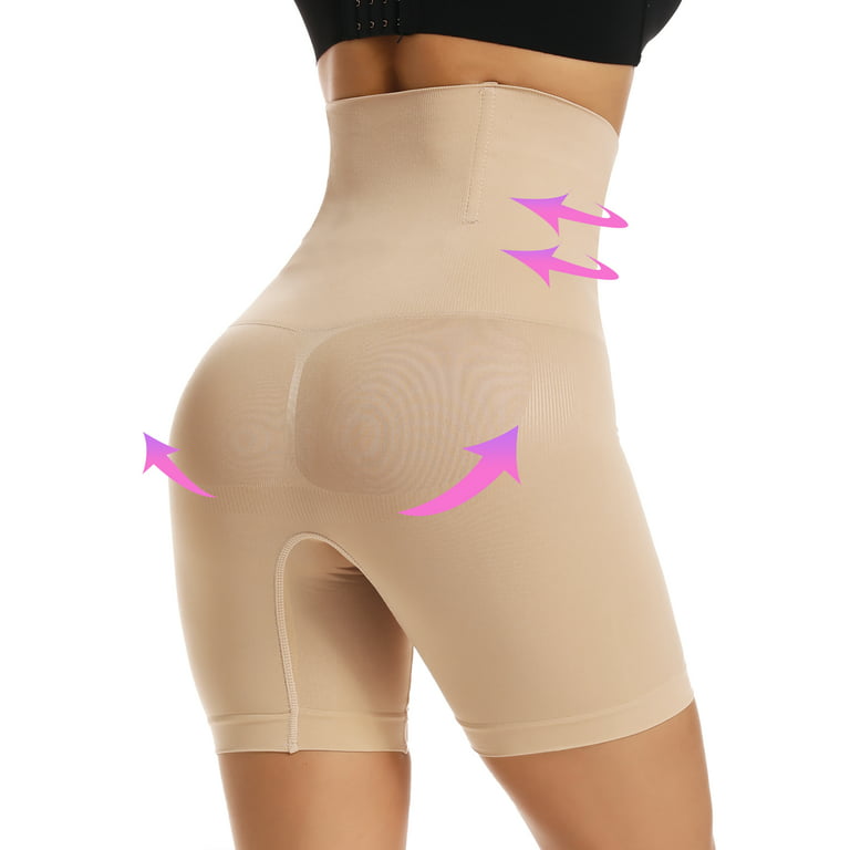 Shapewear Shorts For Women Tummy Control Double Layer High Waisted Seamless  Thigh Slimmer Body Shaper