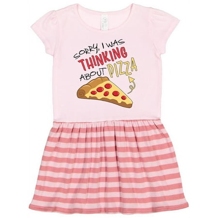 

Inktastic Sorry I Was Thinking About Pizza Gift Toddler Girl Dress