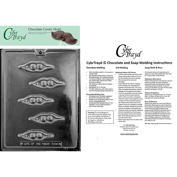 Cybrtrayd Life Of The Party F111 Two Peas In A Pod Vegetables Chocolate Candy Mold In Sealed Protective Poly Bag Imprinted With Copyrighted Cybrtrayd Molding Instructions Walmart Com Walmart Com