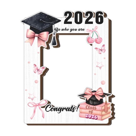 Yardvibe 2026 Graduation Wooden Picture Frames, Wood Photo Frame Class of 2026 Graduation Gifts, Suitable for Placing 5* 3.5 Inch Photos, Home School College Decor Gift (A)