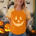 thumbnail image 4 of YDFCWXW Shirts for Women Halloween Pumpkin Graphic Tees Funny Short Sleeve Shirt Casual Autumn Tops Orange, L, 4 of 7