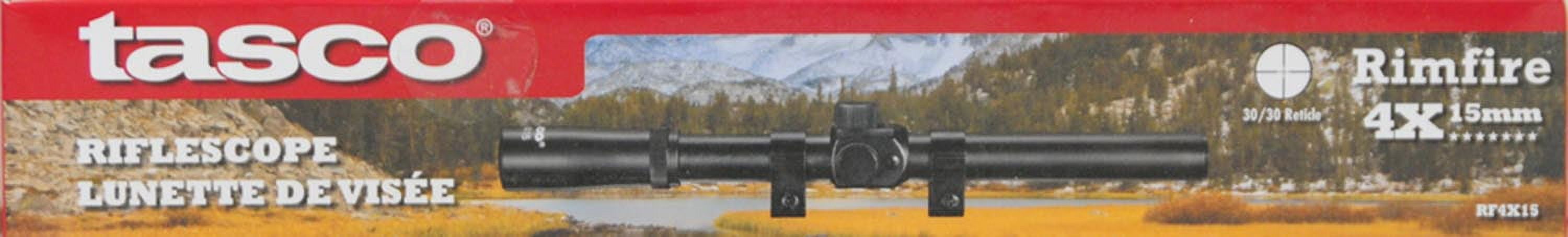 Tasco Rimfire 4x15mm Riflescope Crosshair Reticle, Black Matte 30/30, 3/4" Tube, RF4X15