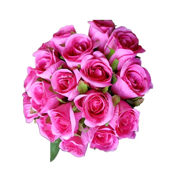 Moyic Flores artificiales Tela 18 cabezas Rosas Flor falsa Arreglo de novia Boda Compromiso Simulación Decoraciones Decoraciones Decoración del hogar Rosa roja Moyic HA066498-07