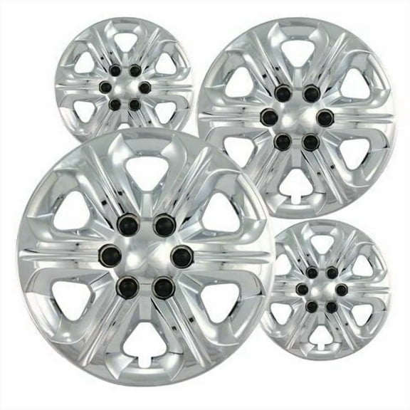 Fuel Rider Set of 4 17 inch Chrome Screw-On Hubcaps With 6 Spoke Compatible With 2011-2017 Chevrolet Traverse Standard Steel Wheel Covers