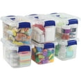 thumbnail image 2 of Household Plastic Storage Box Transparent Organizer Container with Lids and Handles Stackable Organizing Bins for Home Garage Office-Extra Large, 2 of 9