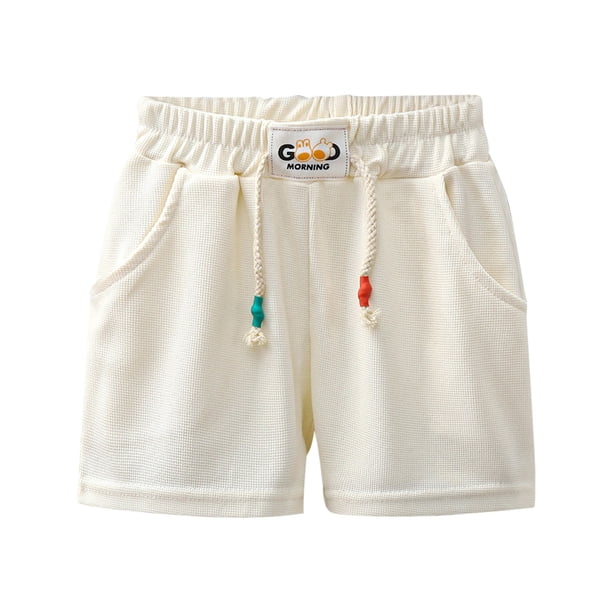 Odeerbi 2-14 Años Niños Niñas Entrenamiento de Verano Deportivo Pantalones Cortos de Algodón Casual Pantalones Cortos Con Bolsillo