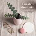 thumbnail image 3 of REGALWOVEN Small Ceramic Bud Modern Cylinder Vase, Ribbed Decorative Flower Vase for Shelf & Bathroom, TBoho Home Decor Accent Pink 2.4"L x 2.4"W x 5.1"H, 3 of 5
