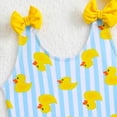 thumbnail image 5 of YDFCWXW Girls One Piece Swimsuit Lovely Cute Rubber Duck Ruffles Swimwear Bathing Suits with Swim Cap 4-7 Years (Yellow, 6-7 Years), 5 of 6
