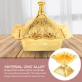 thumbnail image 2 of OULII 1Pcs Square Sugar Container With Lid 9.2X9.2X7CM Golden Zinc Alloy For Birthday, 2 of 8