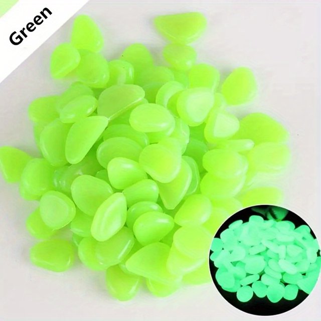 100 Pzs/bolsa, Piedritas Que Brillan En La Oscuridad: Crea Un Jardín Mágico, Una Decoración De Acuario, Paisajismo O Una Decoración Para Bodas (0,8 x 1 cm)