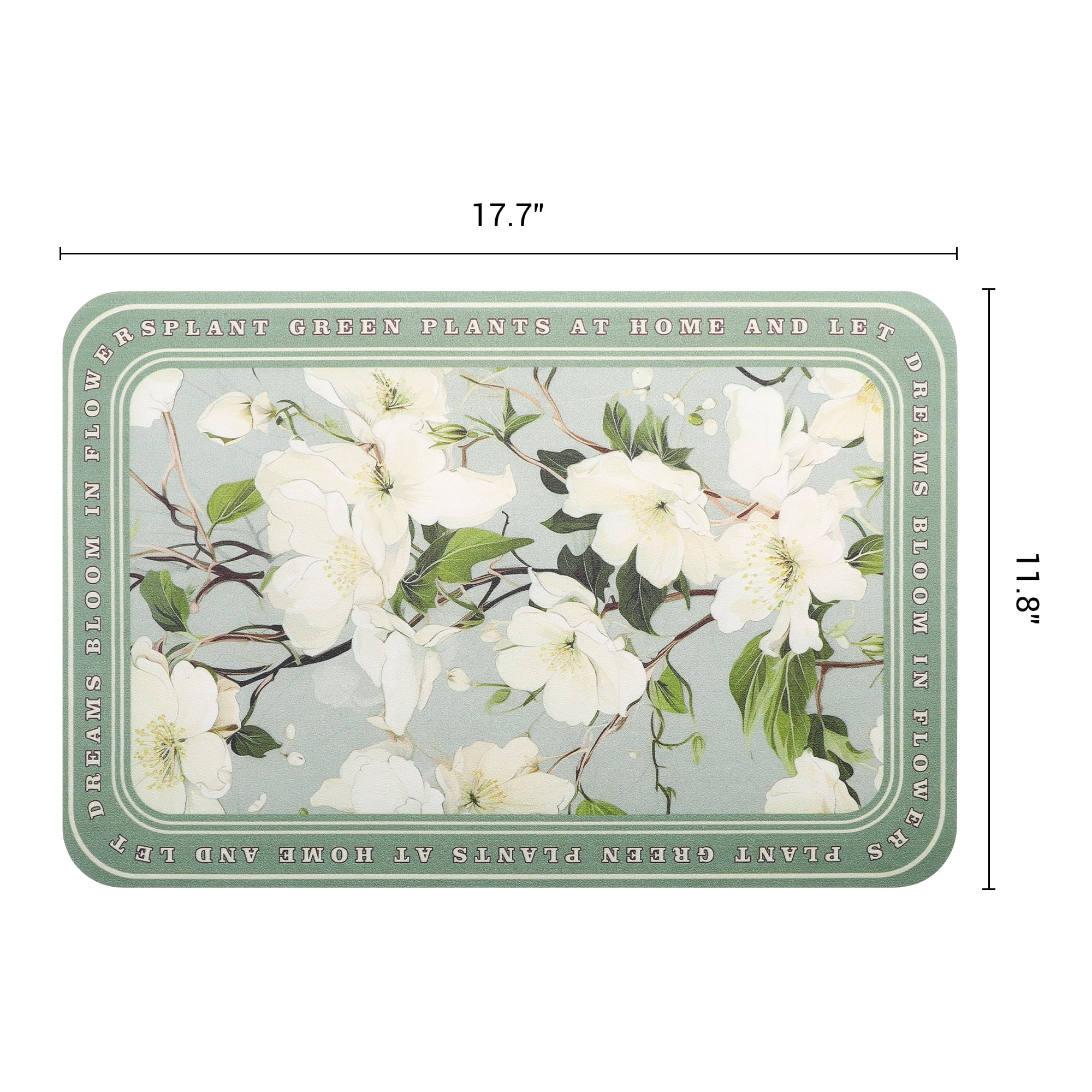 Unique Bargains Leather Placemats Set of 6 for Kitchen Dining Table Decor Green