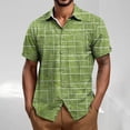 thumbnail image 2 of Men's Hawaiian Shirt Short Sleeve Floral Button Down Shirts Tropical Holiday Beach Shirts Green XXXL, 2 of 5
