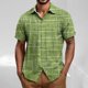thumbnail image 1 of Blusa y camisa de manga corta con cuello vuelto para hombre, blusa informal holgada con botones y cuello vuelto, blusa de poliéster para hombre, 1 of 5