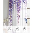 thumbnail image 6 of Wisteria Sheer Curtains 45 Inch Length 2 Panels Set for Living Room/Bedroom, Purple Flowers Butterflies Vintage Spring Kitchen Curtains Grommet Semi-Sheer Curtains Drapes Window Treatments 42"x45"x2, 6 of 7