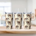 thumbnail image 2 of 20oz elephant Stainless Steel Tumbler with Handle and Straw Insulated Coffee Mug Travel Cup with Lid and Straw Non Slip Base for Stability Gift for Women Men, 2 of 6