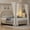 Natural, variant on Full Canopy Bed Frame with Upholstered Headboard, Four Poster Design, Button Tufted, and Slide Rail, No Box Spring Required, Wooden Slatted Structure, Gray