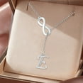 thumbnail image 2 of SIfdSeng Collier Initiale en Argent à Pompon en Forme de 8 pour Femmes Colliers en Argent pour Femmes A Z 26 Colliers Initiales Alphabet pour Adolescentes Bijoux, 2 of 3
