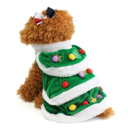 Christmas Tree Pet Dog Cat Coat Halloween Puppy Dog Clothes Cat Costumes Apparel,M 300mm Green color