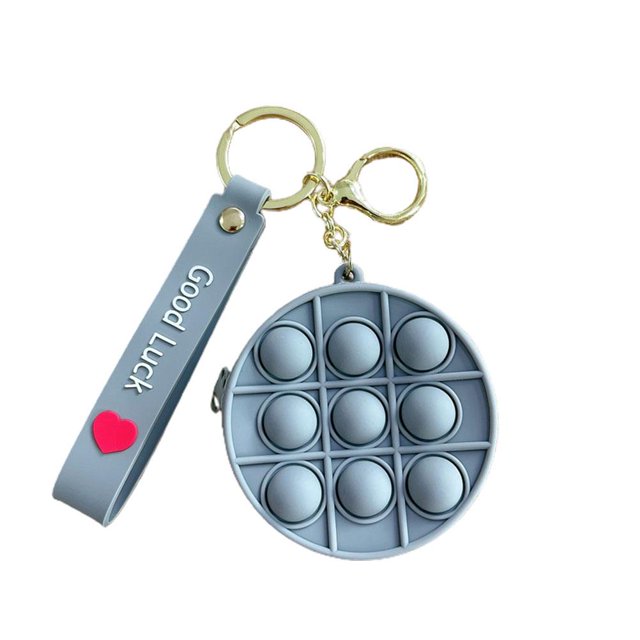 Push Bubble Round Coin Purse Silicona Descompresión Juguete Llavero De Dibujos Animados Bolsa De Almacenamiento Para Adultos Y Niños Guardurnaity AP007468-02