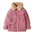 thumbnail image 2 of Hjcommed Manteau Long et Mince en Coton à Capuche pour Femmes, Mode Hiver, Rose, 2 of 7
