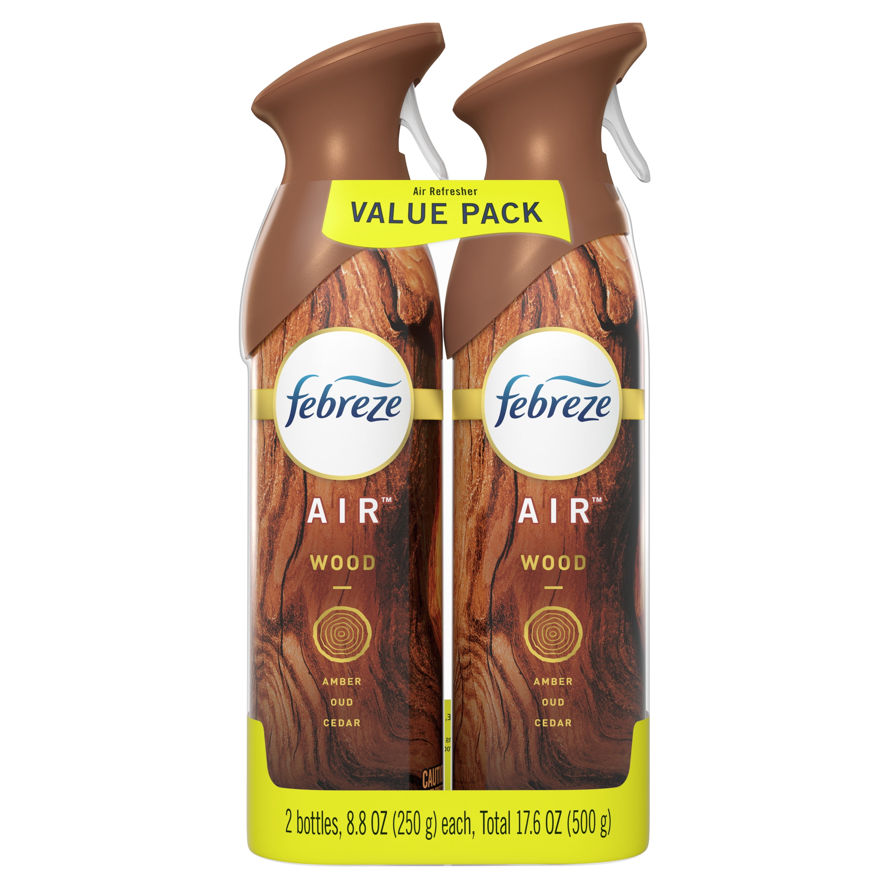 Febreze Odor-Eliminating Air Freshener Spray, Wood, 2 Ct