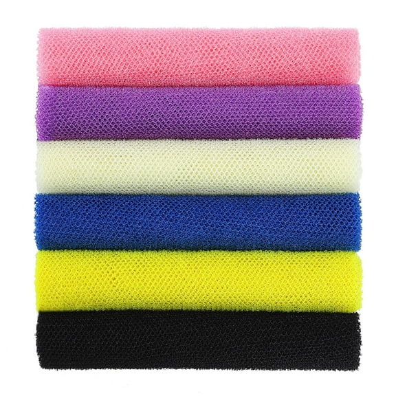Authentic 7 Piece African Bath Net Sponge – Exfoliating Sapo for Body Scrub & Shower – Long, Stretchable, Quick-Drying Mesh Washcloth for Men & Women