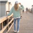 thumbnail image 7 of Women's Striped Sweatshirt Long Sleeve Crewneck Casual Oversized Pullover Relaxed Fit Fall Top, 7 of 7