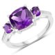 thumbnail image 1 of 2.38 Carat Genuine Amethyst & White Topaz .925 Sterling Silver Ring QJ Model, 1 of 3