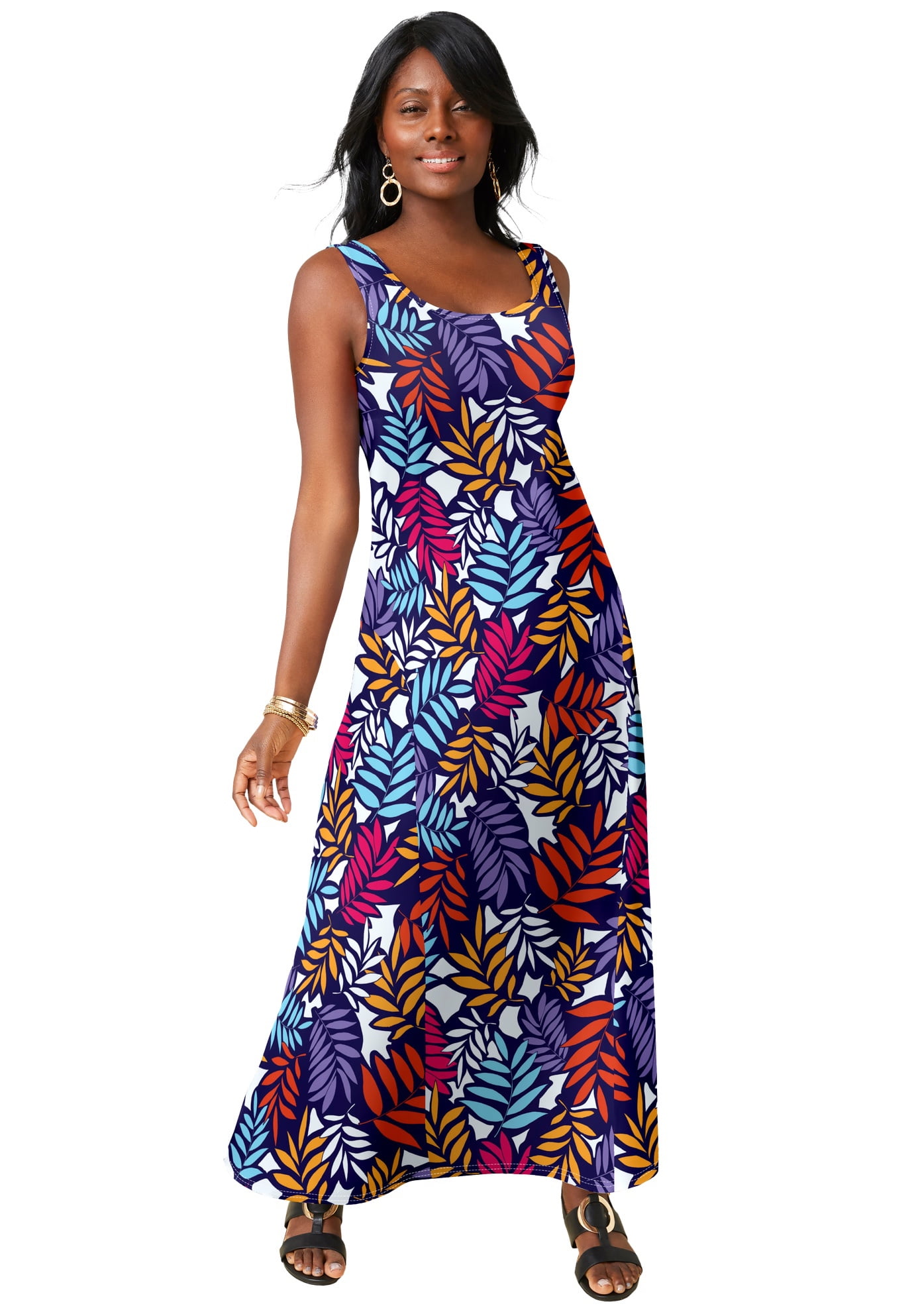 Jessica London Women's Plus Size Flared Tank Dress