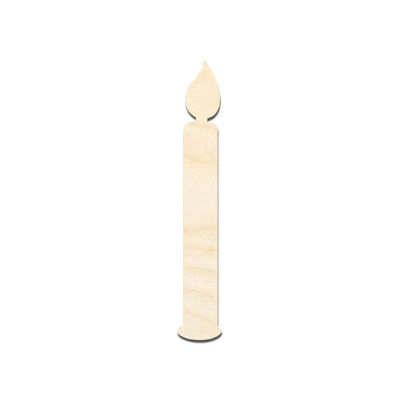 Unfinished Wood Birthday Candle Shape 14" / 1/2"