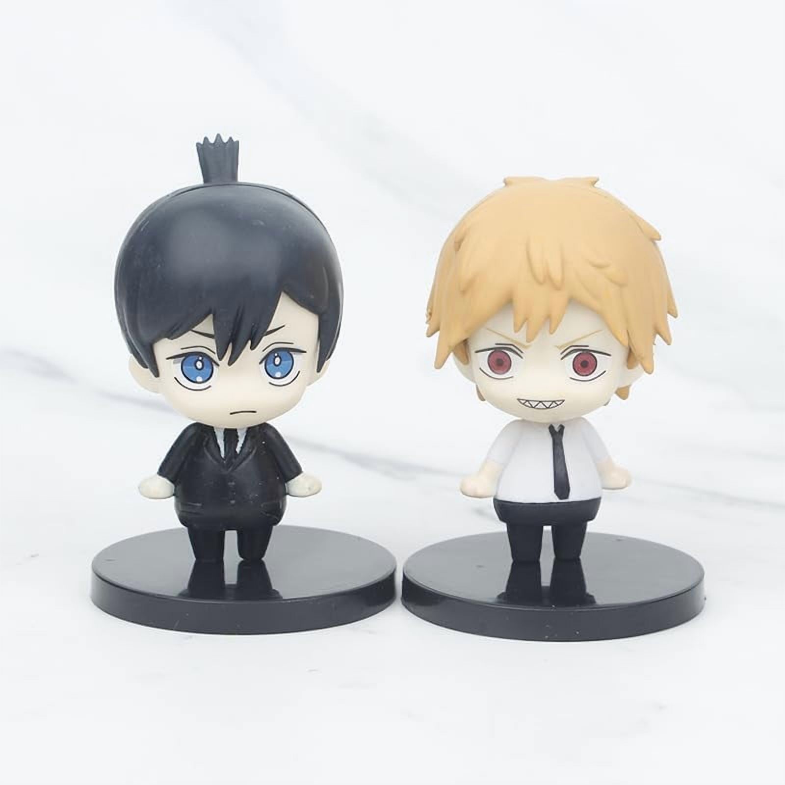 New Power, Denji, Pochita Figure, q Version 6pieces Action Figures 10cm/3.9inch Handmade Cosplay PVC Statues Souvenirs for Anime Fans Gifts (b)