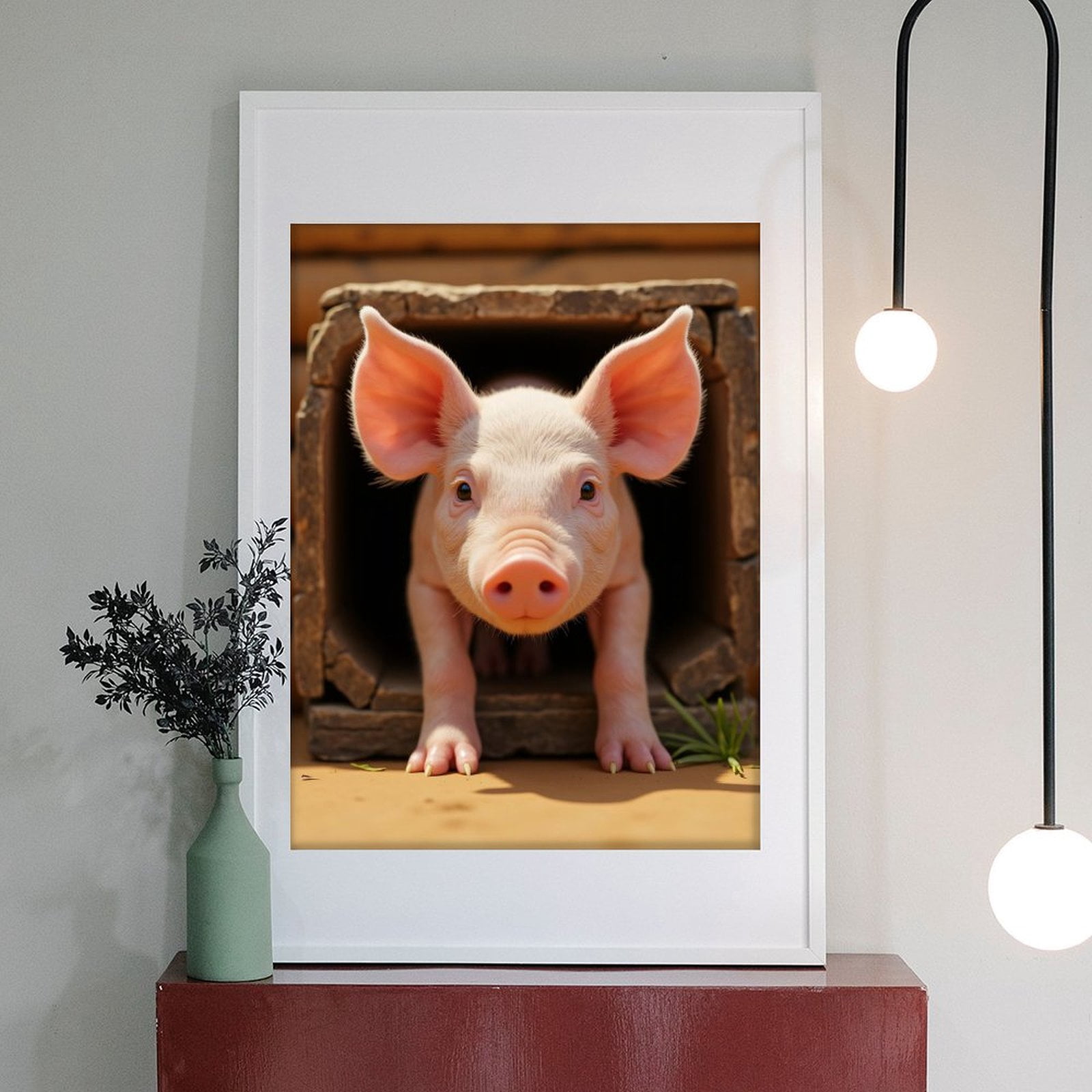 Diamond Art Kit for Adults, Piglet Curious Cuteness Tunnel Diamond Painting for Adults Beginners, DIY Diamond Art Painting Kits, 5D Diamond Painting Crafts for Home Decor 12x16 Frameless