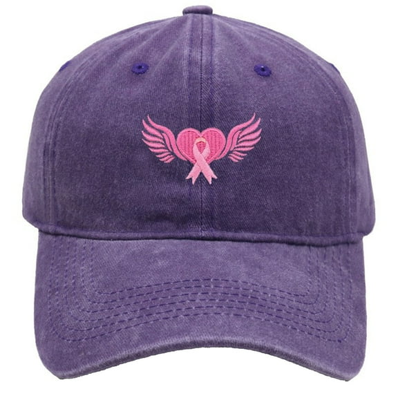 AJGRHE Unisex Cancer Awareness Ribbon Embroidered Baseball Caps Outdoor Sports Hop Hats Daily Wear Adjustable Purple One Size