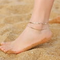 thumbnail image 6 of Turandoss 14K Gold Plated Ankle Bracelet for Women Cute Initial Charm Waterproof Anklets Adjustable Layered Chain CZ Letter Jewelry Gift for Women, 6 of 8