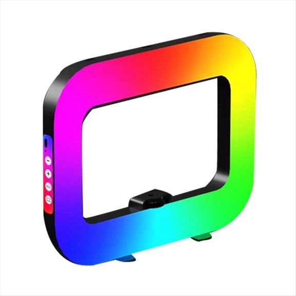 Anillo de Luz RGB para Fotografía, Luz de Selfie Recargable, Video en con Teléfono Portátil, Luz de Relleno de Jaula de Conejo para Estudio de Maquillaje