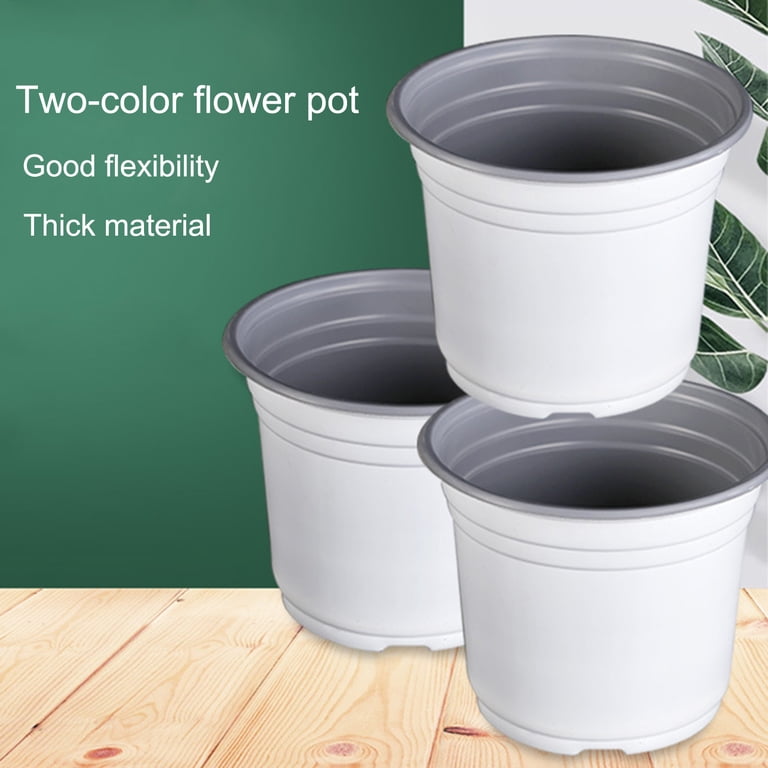 NZND Plastic Pots for Indoor/Outdoor Plants, Garden Seedling Nursery Planter,  1/2.2/3.2 Gallon, White - Walmart.com