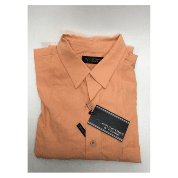 Roundtree and Yorke, Men's SS Shirt, Modal/Polyester, Orange, Size XL