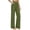 Army Green, variant on Womens High Waisted Straight Leg Casual Dressy Pants Cotton Elastic Waist Summer Pants with Pockets Pull On Plain Work Pants Brown
