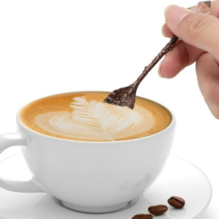 

Henmomu Zinc Alloy Spoon 3pcs Vintage Mini Zinc Alloy Coffee Tea Spoon Dessert Stirring Cutlery Tableware Coffee Spoon