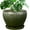 Dark Green, variant on Ceramic Planter Pot - 6 Inch Plant Pot with Drainage Hole and Saucer Round Planter for Indoor Plants Outdoor Succulent Pot Modern Flower Pot for Home Decor Black