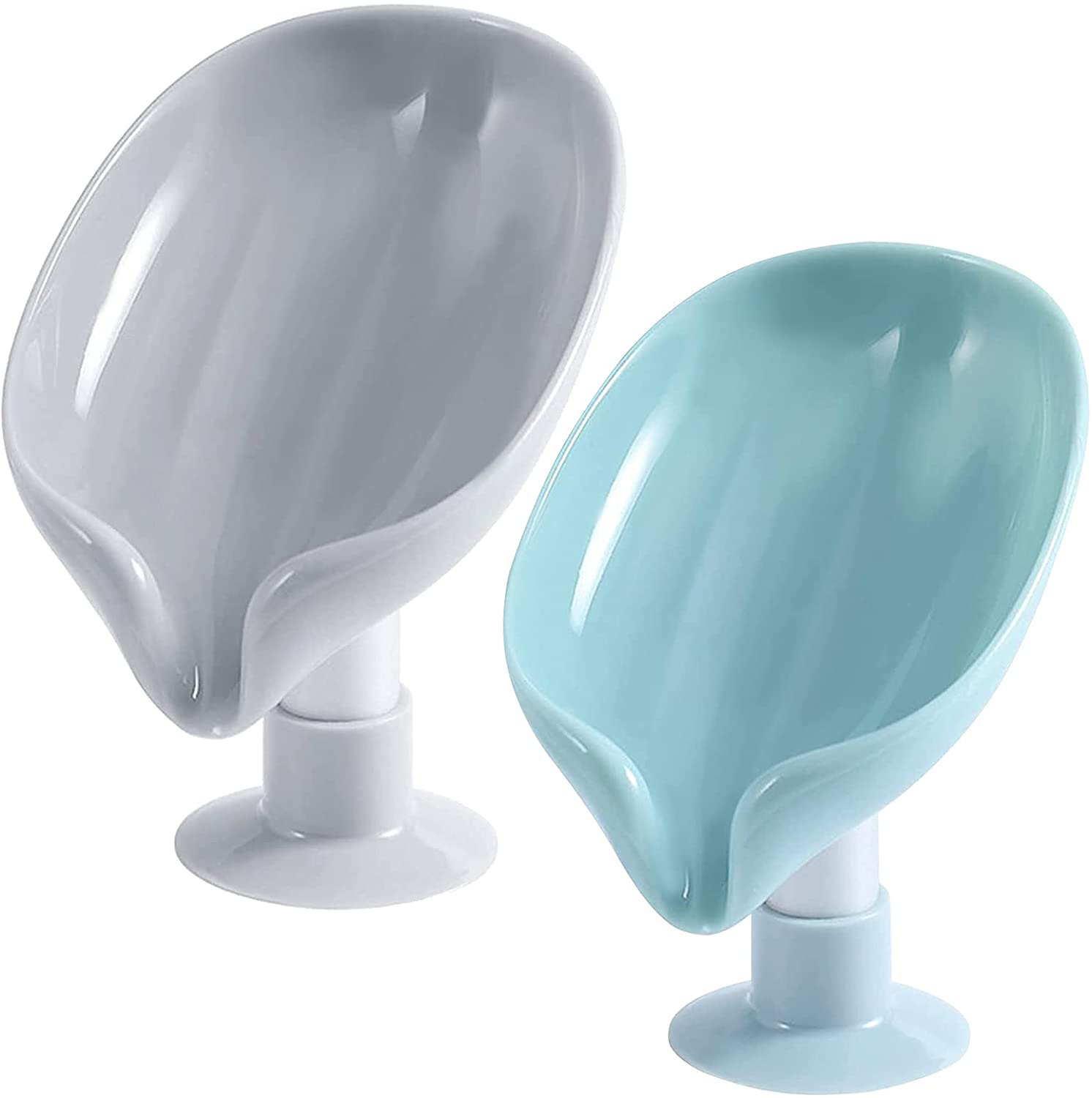 2 Pack Soap Holder LeafShape Self Draining Soap Dish Holder, Not