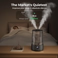 thumbnail image 3 of Homvana - Humidificadores de niebla fría de 3.6 L para recámara, habitación grande, hogar, oficina, sala de estar, relleno superior de 34 H, fácil de limpiar, humidificador pequeño para plantas en, 3 of 5