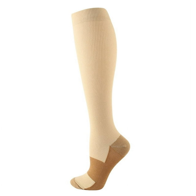 Chaussettes de Compression pour Hommes et Femmes, Couleur Unie, Médical, Anti-Varices, Soulagement des Douleurs aux Jambes, Randonnée, Course, Basketball