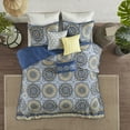 thumbnail image 2 of 6 Piece Reversible Quilt Set with Throw Pillows Blue King/Cal King, 2 of 13