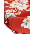 thumbnail image 5 of INSPIRE CHIC Women's V Neck Floral 3/4 Sleeves Side Pockets Button Dress M Red, 5 of 5