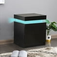 thumbnail image 4 of Clipop Modern LED Nightstand Set of 2, 20.6" Bedside Table Cabinet,2 High Gloss Chest Drawers, Black, 4 of 10