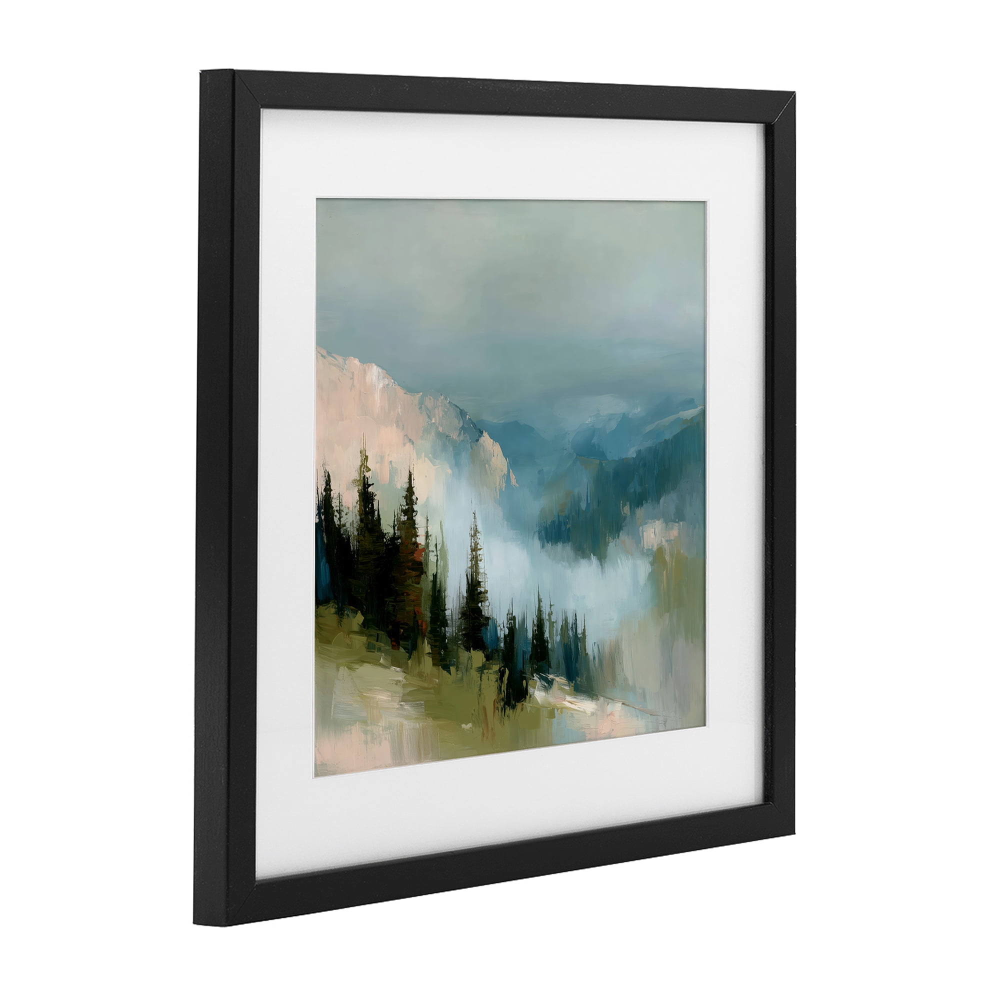 Stupell Industries Mountain Forest Impression Black Framed Print Under Glass, design by Kim Curinga