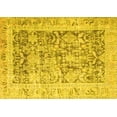 thumbnail image 1 of Ahgly Company Machine Washable Indoor Rectangle Persian Yellow Traditional Area Rugs, 7' x 10', 1 of 4