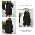 thumbnail image 4 of Midi Dress, Round Neck Women Dress Machine Wash Long Balloon Sleeve For Home ANGGREK AH3473, 4 of 6